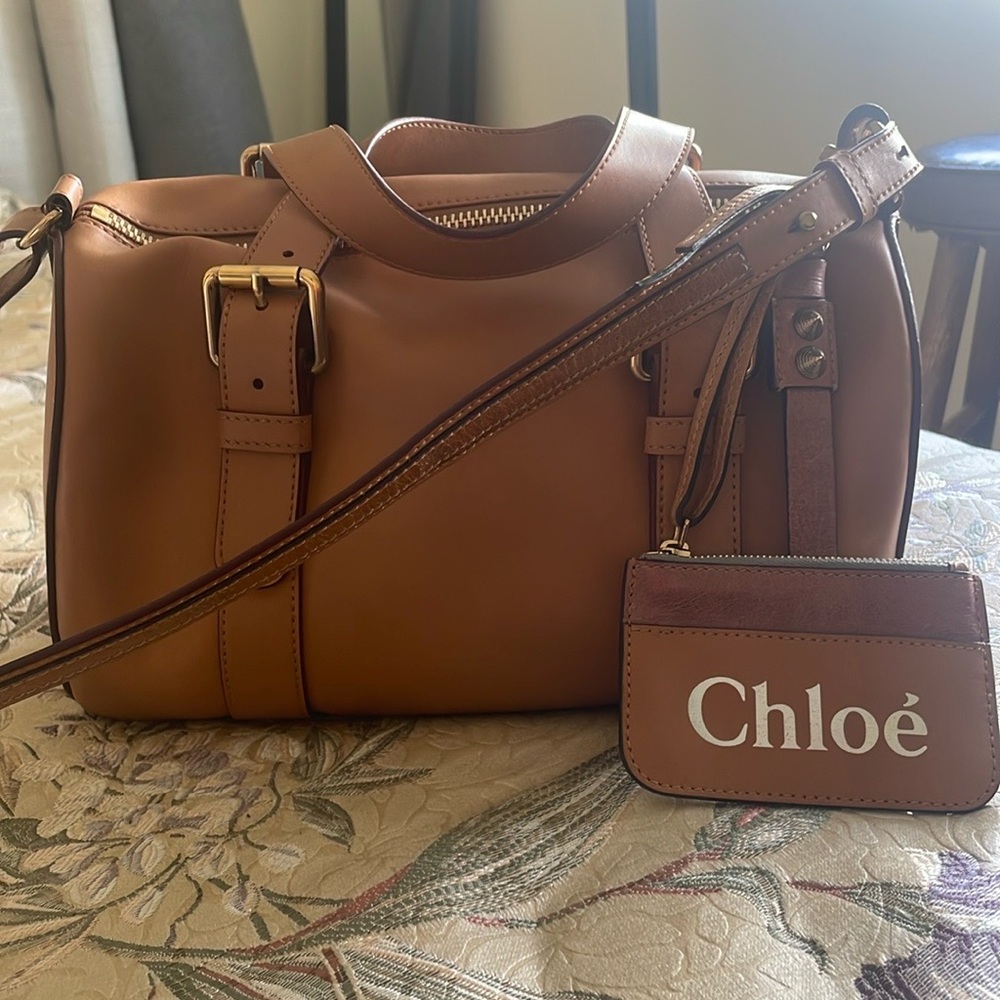Chloe caramel mini Sam Boston satchel